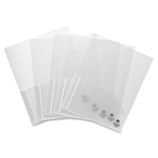Business Source 78498 Portfolio, 2-Pocket, 60 Sht Cap, 8-1/2'' x 11'', 5/PK, Ast