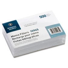 Business Source 10964 Memo Paper, Plain, 4'' x 6'', 250Shts/PK, White