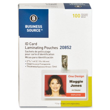 BSN 20852 Bus. Source Clear Laminating Govt. Card Pouch BSN20852