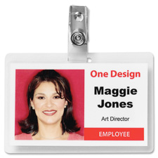 Business Source 20872 Laminating ID Pouch w/Clip, 4Mil, 2-5/8'' x 3-3/4'', 25/PK, CL