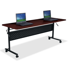 LLR 60670 Lorell Mahogany Flipper Training Tables LLR60670