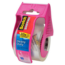 3M 142P Heavy-Duty Shipping Packing Tape, 6/RL, Pink