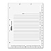 Tabbies 53018 Indexed Divider Sheet, 10-Tab Sheets, 100 Tabs, White, TAB53018, TAB 53018