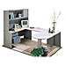 Lorell 60126 Modular Hutch, 55-1/4'' x 15'' x 36-1/2'', Slate/Gray Granite, LLR60126, LLR 60126