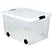 Iris 103051 Storage Box, w/ Wheels, 56 Quart, 15-3/4'' x 21-3/4'' x 12-7/8'', CL, IRS103051, IRS 103051