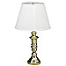 Ledu L570BR Table Lamp, 25-1/2''H, White Pleated Shade, Brass Finish, LEDL570BR, LED L570BR