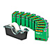 3M 810P10KDS Tape Dispenser Value Pack, w/10 Rolls, 3/4'' x 1000'', CL/BK, MMM810P10KDS, MMM 810P10KDS