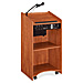 Oklahoma Sound 6010MY Presentation Lectern. 25'' x 20'' x 46'', Mahogany, OKS6010MY, OKS 6010MY