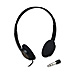 Compucessory 55225 Audio Stereo Headset, Adjustable Headband, 4' Cord, Black, CCS55225, CCS 55225