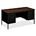 HON P3262G2S Double Pedestal Desk, 60'' x 30'' x 29-1/2'', Gray/Charcoal, HONP3262G2S, HON P3262G2S