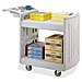 Safco 5330GR 2-Shelf Utility Cart, w/ Compartments, 45'' x 23'' x 37-1/4'', Gray, SAF5330GR, SAF 5330GR