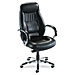 Lorell 60501 Exec. Hi-Back Chair, 26-1/2'' x 29'' x 45-1/4''-49-1/2'', BK Leather, LLR60501, LLR 60501