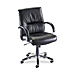 Lorell 60503 Managerial Mid-Back Chair, 25-1/4'' x 28'' x 37-1/2-41'', BK Leather, LLR60503, LLR 60503