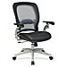 Office Star 3680 Managerial Mid-Back Chair, 27-1/2'' x 27'' x 44'', Black Leather/Mesh, OSP3680, OSP 3680