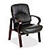 Lorell 60337 Guest Chair, 26'' x 29'' x 37-1/2'', Cherry/Black Leather, LLR60337, LLR 60337
