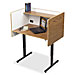 Balt 89790 Study Carrels, Laminate Finish, 37'' x 24'' x 38-1/4-46-1/4'', Walnut, BLT89790, BLT 89790