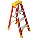 Werner 6206 Stepladder, w/Can Hngr., Fiberglass, 6', 41-1/4'' x 23-3/8'' x 72'', OE, WER6206, WER 6206