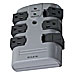 BELKIN BP106000 Surge Protct., Wall mount, 6 Rotating Outlets, 1080 Joules, Gray, BLKBP106000, BLK BP106000