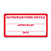 Tabbies 06880 Authorizations On File Label, 3-1/4'' x 1-3/4'', 250/RL, Red, TAB06880, TAB 06880