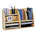 Safco 8-Compartment Desktop Organizer - 15.5" x 26" x 9.75" - 8 Compartment(s) - Wood - Medium Oak