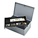 Sparco 15503 Cash Box, w/ Lock, 2 Keys, 6 Cmpmnts, 11-1/4'' x 7-1/2'' x 4-1/4'', Gray, SPR15503, SPR 15503
