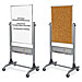 Balt 669RU-DC Mobile Reversible Board, 30'' x 40'', Porcelain/Cork, Platinum, BLT669RUDC, BLT 669RU-DC