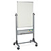 Balt 669RUHC Mobile Reversible Board, 30'' x 40'', Melamine/Cork, Platinum, BLT669RUHC, BLT 669RUHC