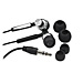 Compucessory 59356 Metal Earbuds, w/3 Size Cushions, 9mm, 3.5mm Plug, 4', BK/SR, CCS59356, CCS 59356