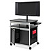 Safco 8941BL Flat Panel Multimedia Cart, 39-1/2'' x 27'' x 68'', Black/Silver, SAF8941BL, SAF 8941BL