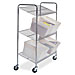 Mayline CTT2 Wire Tote Cart, Tilted Shelves, 43-1/2'' x 18'' x 55'', Silver, MLNCTT2, MLN CTT2