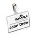 Durable 8216-19 Badges, Strap Clip, 3-3/4'' x 2-1/4'', Key C, 25/PK, Clear, DBL821619, DBL 8216-19