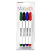 MEMOREX 00460 CD/DVD Markers, Nontoxic, Water Base, Permanent, 4/PK, Assorted, MEM00460, MEM 00460