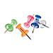 Baumgartens 29809 Push Pins, Translucent, 36/DS, Assorted, BAU29809, BAU 29809