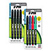 Zebra Pen 68504 Permanent Marker, w/Soft Rubber Grip, Fine Point, 4/PK, Assorted, ZEB68504, ZEB 68504