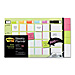 3M 730-CAL-CBL Weekly Calendar, w/2'' x 2'' Super Sticky Notes, 18'' x 12'', Clr Block, MMM730CALCBL, MMM 730-CAL-CBL