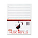Roaring Spring Paper 20177 Music Refill Paper, 3-Hole, 11'' x 8-1/2'', 20SH/PK, White, ROA20177, ROA 20177
