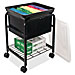  55805 Hanging File Cart, w/ Clear Lid, 15-5/8'' x 18'' x 25-5/8'', Black, INN55805, INN 55805