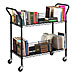 Safco 5333BL Wire Book Cart, Double Sided, 44'' x 18-3/4'' x 40-1/4'', Black, SAF5333BL, SAF 5333BL