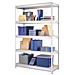 Hirsh Industries 17300 Steel Shelving Unit, 48'' x 18'' x 72'', Silver Metal, HID17300, HID 17300