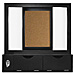 Bi-silque Visual 9D016048 Cubicle Combo Slider, w/ Dry-Erase/Cork Surface, 16'' x 16, Black, BVC9D016048, BVC 9D016048