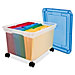Innovative Storage Design 55796 Rolling File Tote, 10-7/8'' x 18'' x 14'', Clear w/ Blue Lid, INN55796, INN 55796