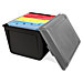 Innovative Storage Design 55793 File Tote, 18-5/16'' x 14-1/16'' x 12-3/8'', Black Base w/ Silver Lid, INN55793, INN 55793