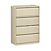 Lorell 60444 Lateral File, 4-Drawer, 36'' x 18-5/8'' x 52-1/2'', Putty, LLR60444, LLR 60444