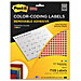 3M 2500-K Coding Labels, 1/4'' Diameter, 7128/PK, Assorted Primary, MMM2500K, MMM 2500-K