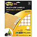 3M 2500-M Mulit-Use Labels, Removable, 1'' Diameter, 945/PK, White, MMM2500M, MMM 2500-M