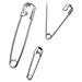 Baumgartens 30022 Safety Pins, 3 Sizes, 22/PK, Silver, BAU30022, BAU 30022
