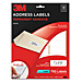 3M 3100-B Address Labels, Laser Paper, 1'' x 2-5/8'', 3000/PK, White, MMM3100B, MMM 3100-B