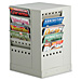 Safco 4327GR Rotary Literature Rack, 20 Pockets, 14'' x 14'' x 21'', Gray, SAF4327GR, SAF 4327GR