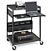 Bretford ECILS1FFBK Data Projector Cart, 4 Outlets, 20' Cord, 24'' x 18'' x 42'', Black, BREECILS1FFBK, BRE ECILS1FFBK