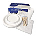 L C Industries, Inc 619299 Office Party Pack, Compostable, Assorted Size, White, MLE619299, MLE 619299